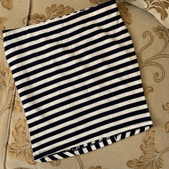 Striped Navy + White Mini Pencil Skirt - Picture 2 of 2